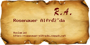 Rosenauer Alfréda névjegykártya